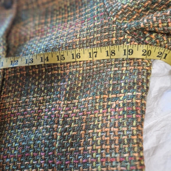 Requirements Multicolor Tweed Trench Coat Sz 8 - Picture 11 of 16
